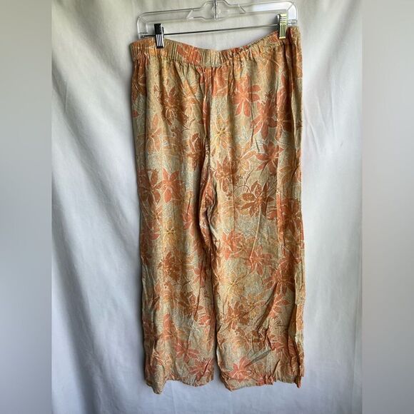Roxy Women's Floral Print Palazzo Beach Pants size Large - Picture 1 of 7